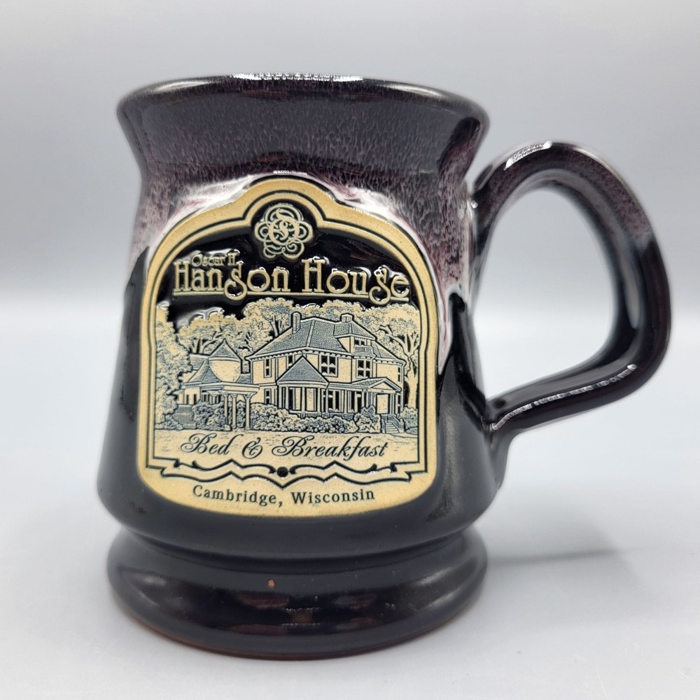 Deneen Pottery Mug Hanson House Bed & Breakfast Cambridge Wisconsin Drip Glaze